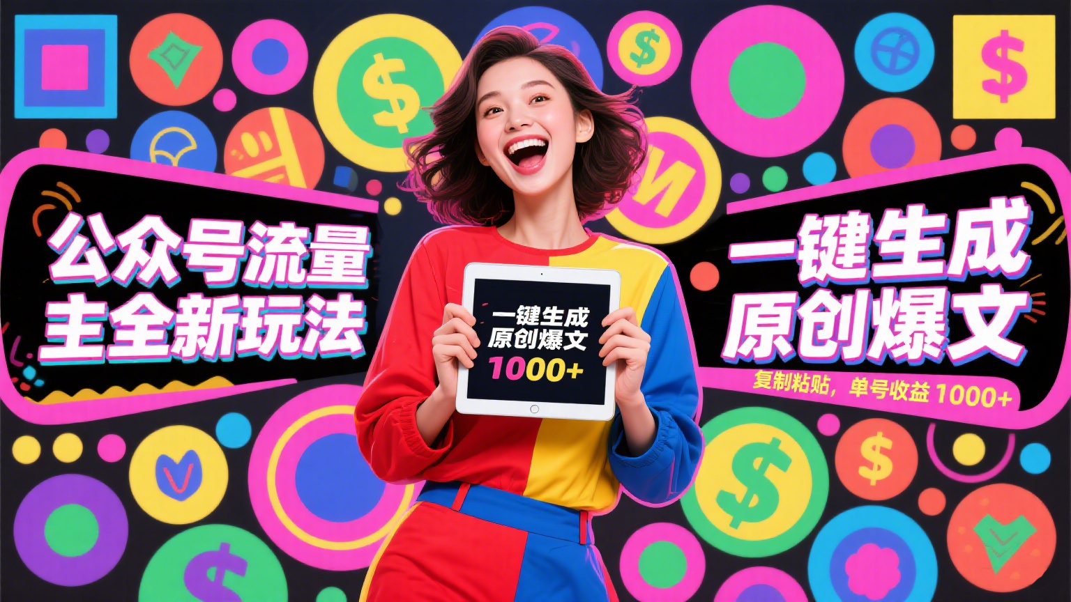 公众号流量主全新玩法，一键生成原创爆文，复制粘贴，单号收益1000+