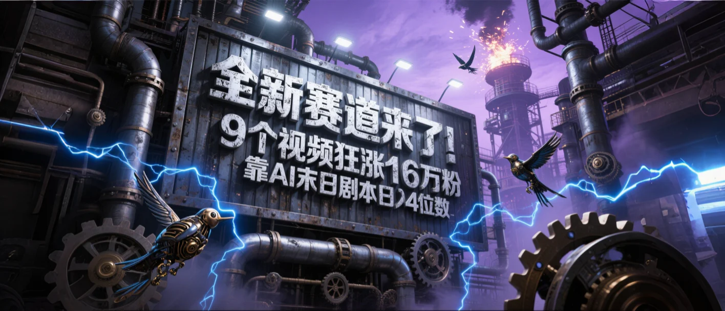 全新赛道来了！9个视频狂涨16万粉，靠AI末日剧本日入4位数，评论区爆肝追更！