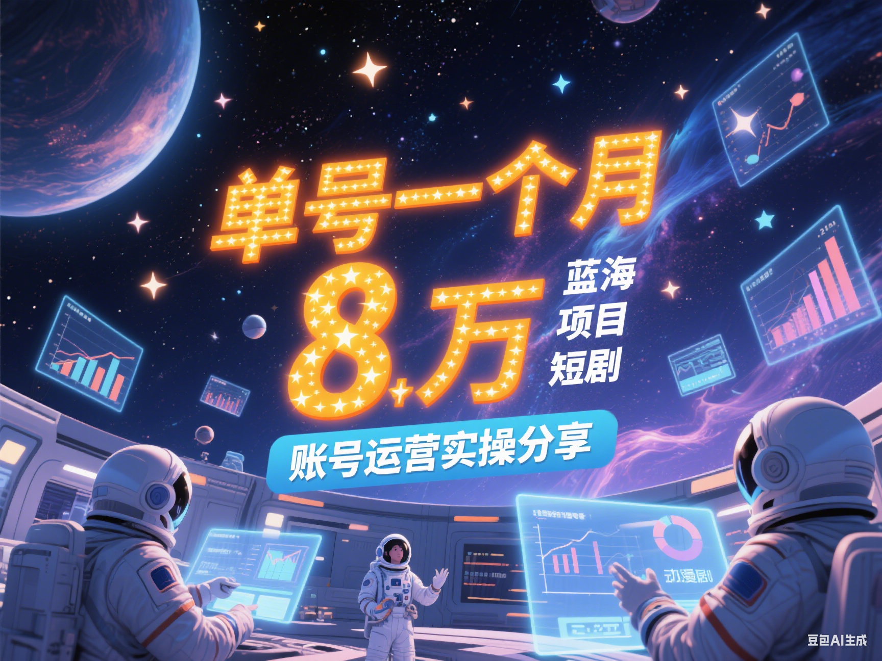 单号一个月 8万 蓝海项目 动漫短剧 账号运营实操分享