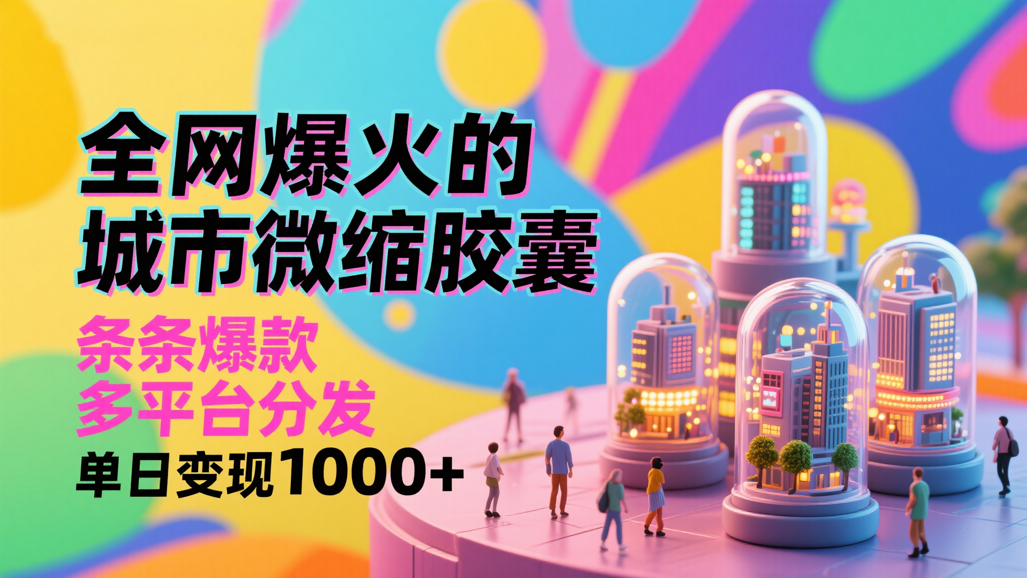 利用AI制作全网爆火的城市微缩胶囊，条条爆款， 多平台分发，单日变现1000+