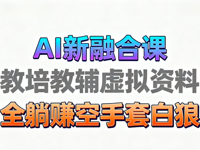育儿教学教培新玩法 AI生成教学视频 妈妈需要 老师需要 孩子也需要,市场大 操作简单 变现天花板非常高!电子资料+教程+课程陪跑+带徒 含0-1起步到变现全教程