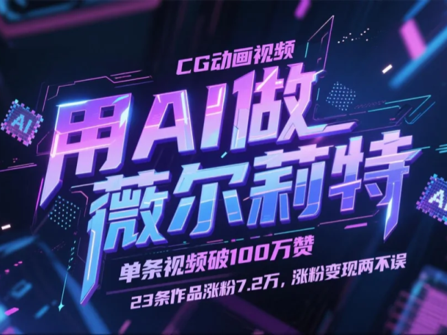 用AI做薇尔莉特CG动画视频,单条视频破100万赞,23条作品涨粉7.2万,涨粉变现两不误