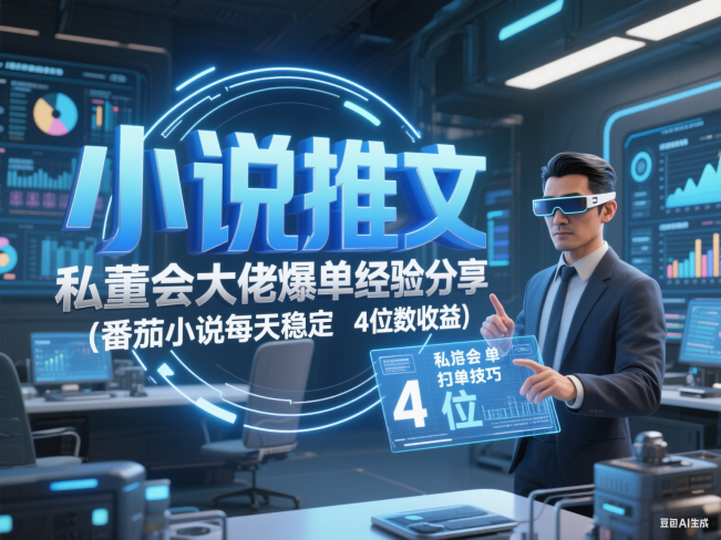 小说推文 私董会大佬爆单经验分享(番茄小说每天稳定4位数收益)